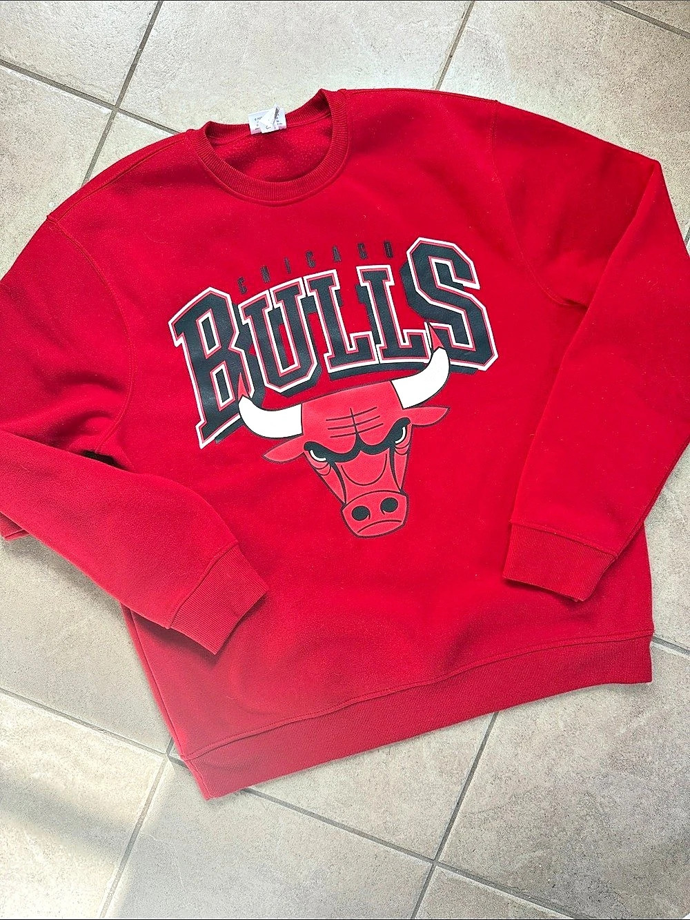 NBA Chicago Bulls Crewneck Sweatshirt Red & Black XL